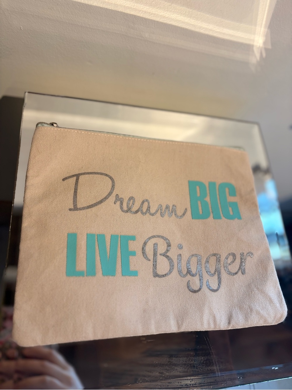 Motivating Quote Small Zip Accessories Bag